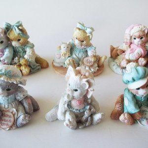 Enesco Calico Kittens, Vintage Lot of 6, 1992-1993